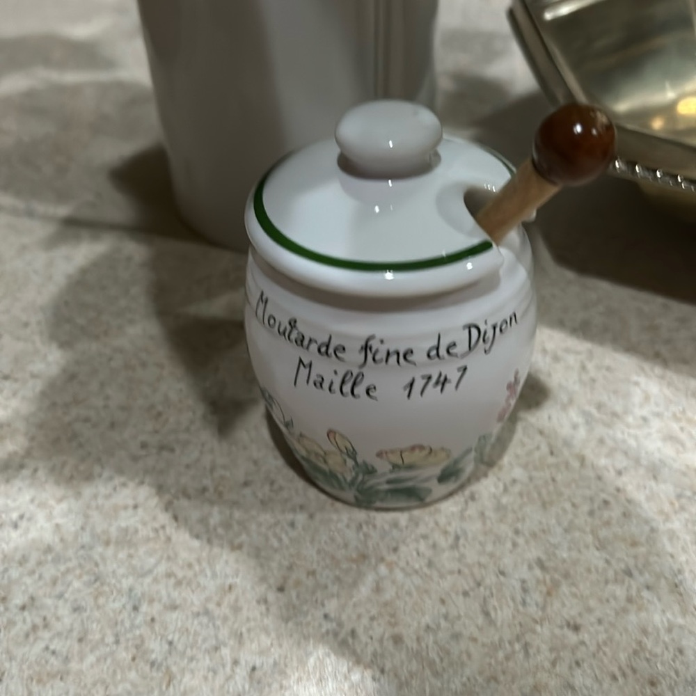 Revol of France Mustard Pot with Spoon